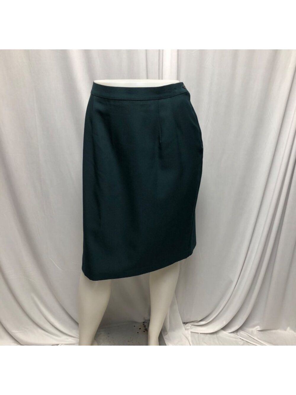 Tan Jay Petite Skirt Womens Size 14 Hunter Green Straight Vintage Classic Office